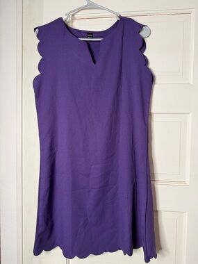 SHEIN Purple Scallop Edge Shift Dress